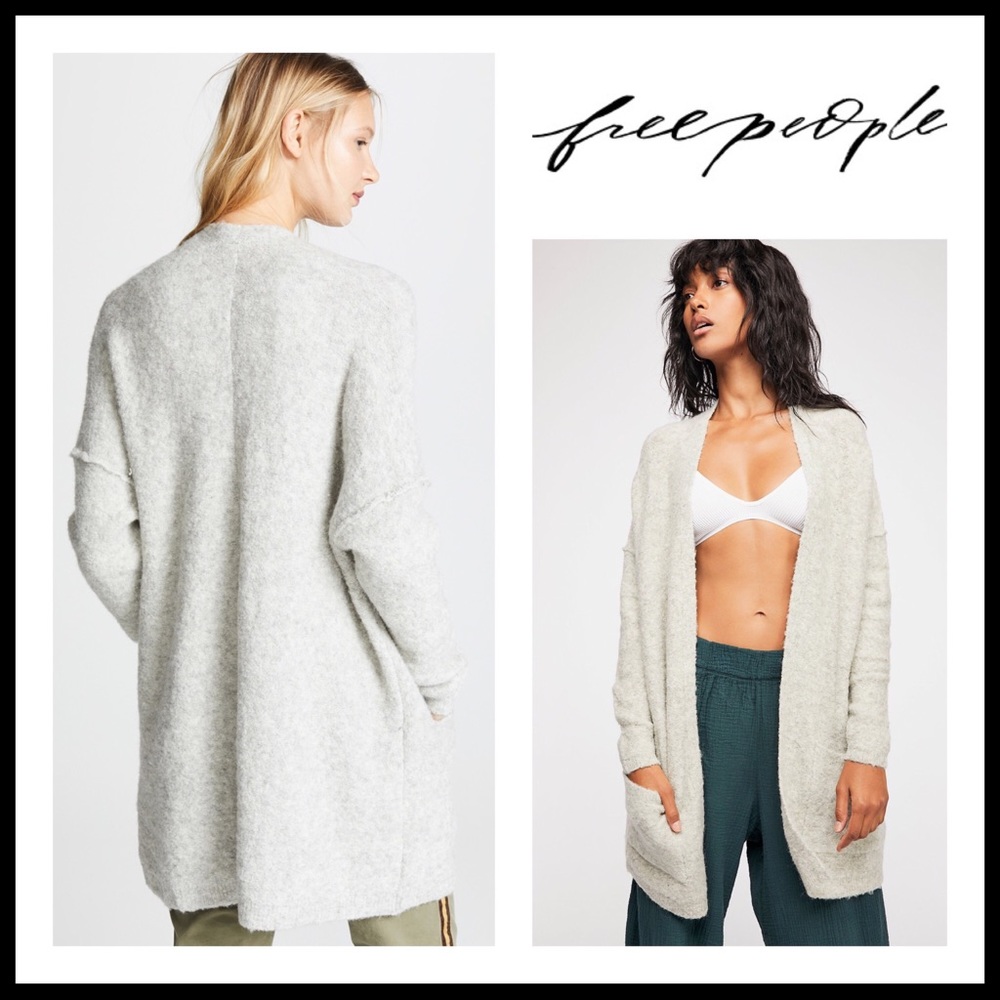 FREE PEOPLE OVERSIZED LONG KNIT POCKETS CARDIGAN - Picture 8 of 8